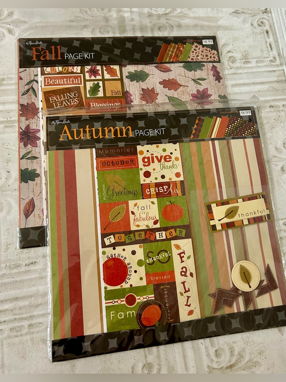 Fall and Autumn 12x12 Scrapbook Page Kits